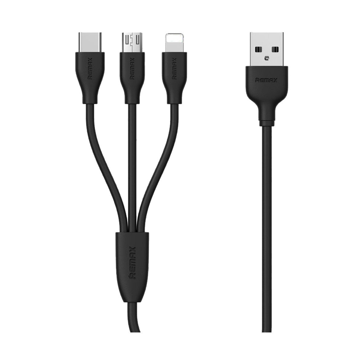 Remax Usb Male To Lightning Micro Usb Type C Meter Black Charging Cable Aristo Computers